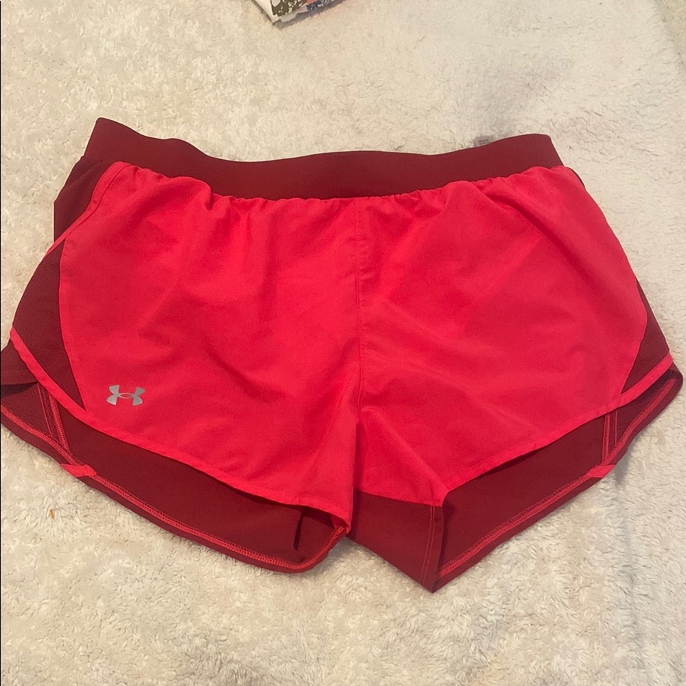 Under Armour Red and Pink Athletic Shorts Lightweight Performance